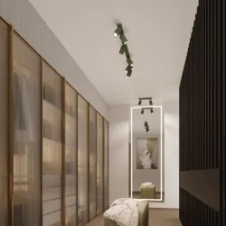 Oswietlenie-sufitowe - lampa przysufitowa tuba długa karbon 40 zielony oliwkowy sollux sl.1609 