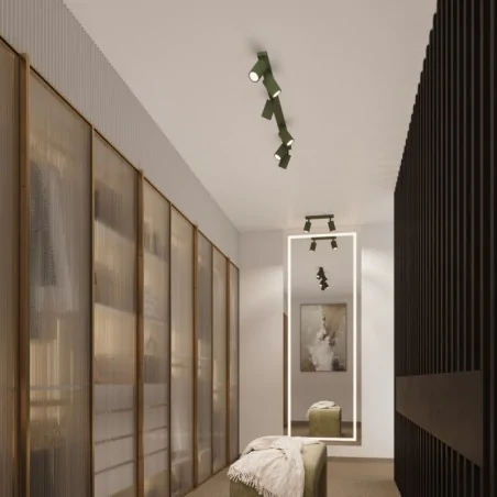 Oprawy-sufitowe - lampa sufitowa karbowana tuba natynkowa gu10 oliwkowa karbon sl.1610 sollux 