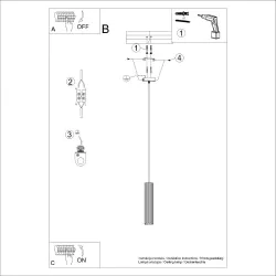 Lampy-sufitowe - lampa wisząca tuba karbon 1 zielony oliwkowy sollux sl.1611 