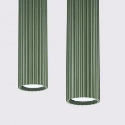 Lampy-sufitowe - lampa wisząca karbon 2 zielona oliwka sollux sl.1612 