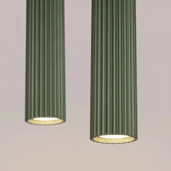 Lampy-sufitowe - lampa wisząca karbon 2 zielona oliwka sollux sl.1612 