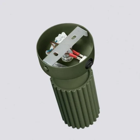 Kinkiety-do-salonu - kinkiet tuba karbon zielony oliwkowy z włącznikiem do sypialni sollux sl.1617 