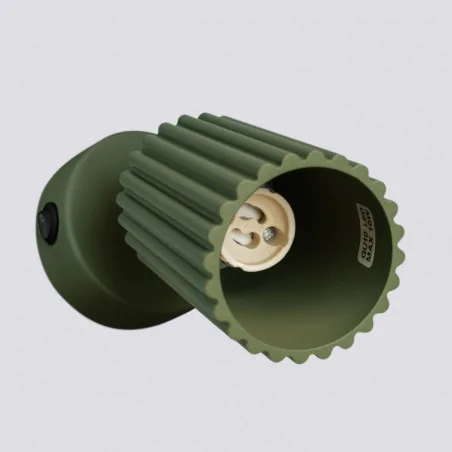 Kinkiety-do-salonu - kinkiet tuba karbon zielony oliwkowy z włącznikiem do sypialni sollux sl.1617 