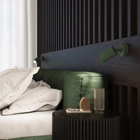 Kinkiety-do-salonu - kinkiet tuba karbon zielony oliwkowy z włącznikiem do sypialni sollux sl.1617 