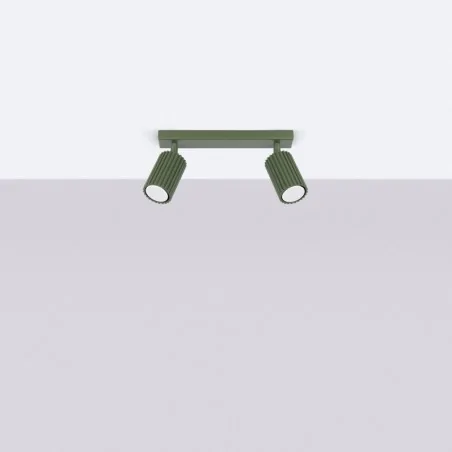 Lampy-sufitowe - plafon karbon 2 zielony oliwkowy sollux sl.1618 