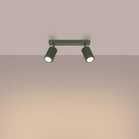 Lampy-sufitowe - plafon karbon 2 zielony oliwkowy sollux sl.1618 