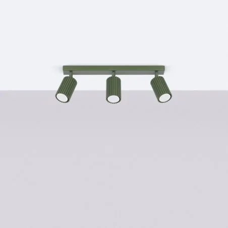Lampy-sufitowe - plafon karbon 3l zielony oliwkowy sollux sl.1619 