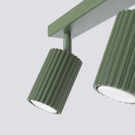 Lampy-sufitowe - plafon karbon 3l zielony oliwkowy sollux sl.1619 