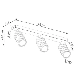 Lampy-sufitowe - plafon karbon 3l zielony oliwkowy sollux sl.1619 