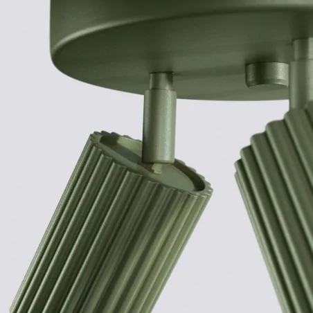 Lampy-sufitowe - plafon karbon 3p zielony oliwkowy sollux sl.1620 