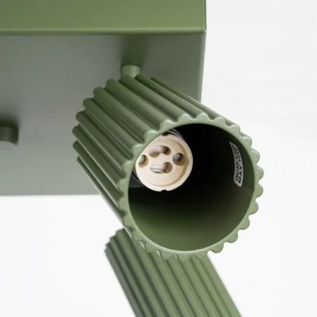 Lampy-sufitowe - plafon karbon 4 zielony oliwkowy sollux sl.1621 