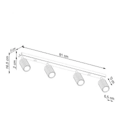 Lampy-sufitowe - plafon karbon 4l zielony oliwkowy sollux sl.1622 