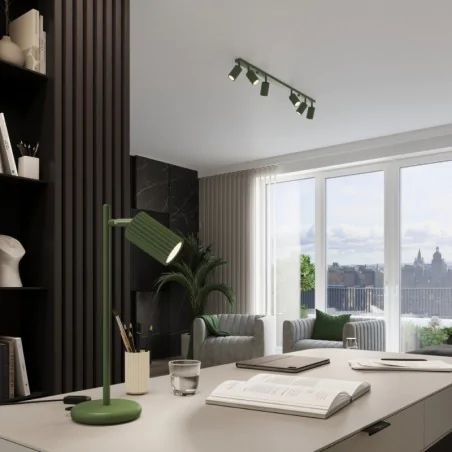 Lampy-sufitowe - plafon karbon 4l zielony oliwkowy sollux sl.1622 