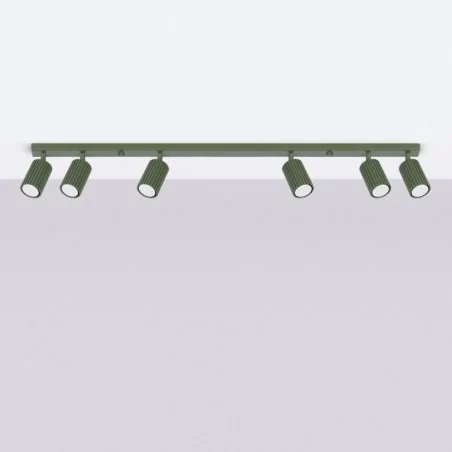 Lampy-sufitowe - plafon karbon 6l zielony oliwkowy sollux sl.1623 