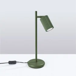 Lampki-biurkowe - lampa biurkowa  modernistyczna karbon zielona oliwkowa sollux sl.1624 