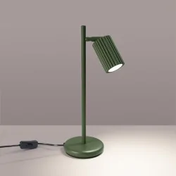 Lampki-biurkowe - lampa biurkowa  modernistyczna karbon zielona oliwkowa sollux sl.1624 