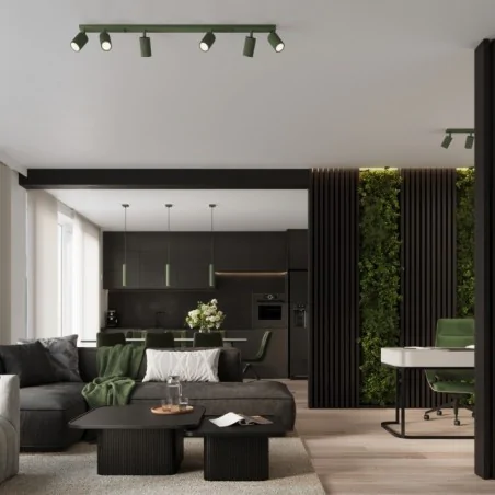 Lampki-biurkowe - lampa biurkowa  modernistyczna karbon zielona oliwkowa sollux sl.1624 