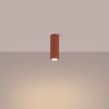 Oswietlenie-sufitowe - plafon tuba natynkowa ceglana karbon 20 ochra czerwona sollux sl.1626 