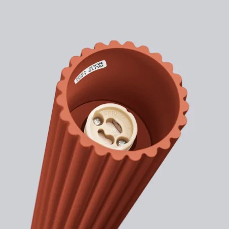 Oswietlenie-sufitowe - plafon tuba natynkowa ceglana karbon 20 ochra czerwona sollux sl.1626 