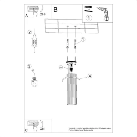 Oswietlenie-sufitowe - plafon tuba natynkowa ceglana karbon 20 ochra czerwona sollux sl.1626 