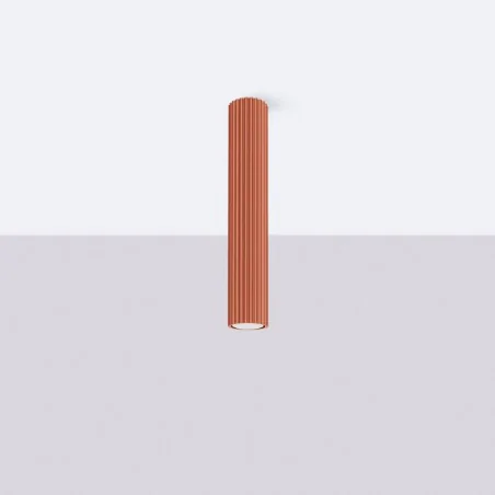 Oswietlenie-sufitowe - lampa sufitowa długa tuba gu10 karbon 40 ochra czerwona sollux sl.1628 