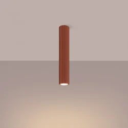 Oswietlenie-sufitowe - lampa sufitowa długa tuba gu10 karbon 40 ochra czerwona sollux sl.1628 