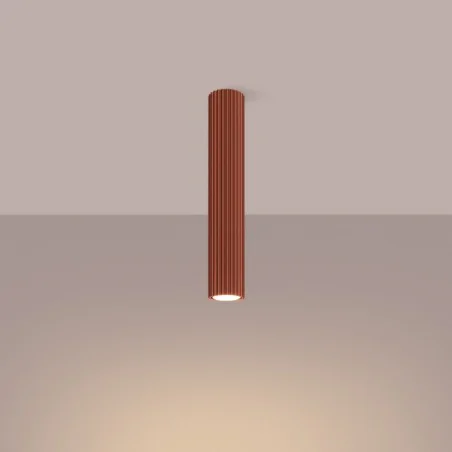 Oswietlenie-sufitowe - lampa sufitowa długa tuba gu10 karbon 40 ochra czerwona sollux sl.1628 