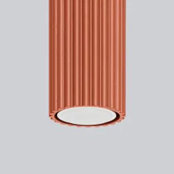 Oswietlenie-sufitowe - lampa sufitowa długa tuba gu10 karbon 40 ochra czerwona sollux sl.1628 