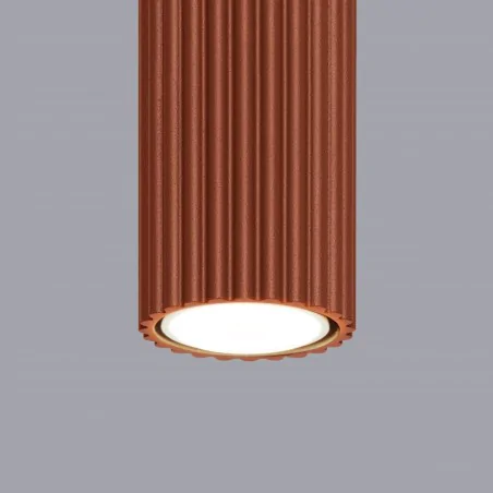 Oswietlenie-sufitowe - lampa sufitowa długa tuba gu10 karbon 40 ochra czerwona sollux sl.1628 