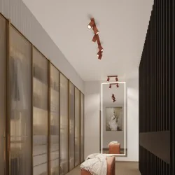 Oswietlenie-sufitowe - lampa sufitowa długa tuba gu10 karbon 40 ochra czerwona sollux sl.1628 