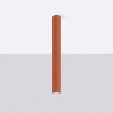 Oswietlenie-sufitowe - plafon długa tuba przysufitowa karbon 60 ochra czerwona sollux sl.1629 