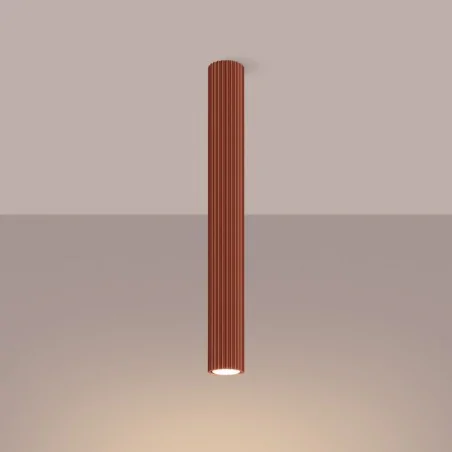 Oswietlenie-sufitowe - plafon długa tuba przysufitowa karbon 60 ochra czerwona sollux sl.1629 