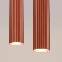 Lampy-sufitowe - lampa wisząca nad stół kuchenny 2 tuby karbon 2 ochra czerwona sollux sl.1631 