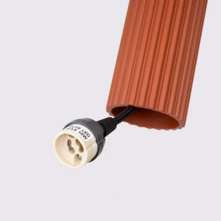 Lampy-sufitowe - lampa wisząca 3 tuby sufitowe czerwone karbon 3l ochra sollux sl.1632 