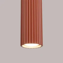 Lampy-sufitowe - lampa wisząca 3 tuby sufitowe czerwone karbon 3l ochra sollux sl.1632 