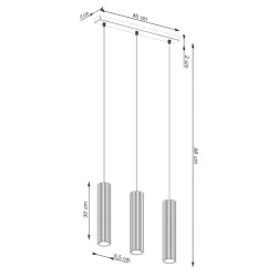 Lampy-sufitowe - lampa wisząca 3 tuby sufitowe czerwone karbon 3l ochra sollux sl.1632 