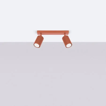 Lampy-sufitowe - plafon karbon 2 ochra czerwona sollux sl.1637 