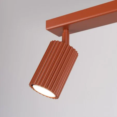 Lampy-sufitowe - plafon karbon 2 ochra czerwona sollux sl.1637 