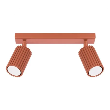Lampy-sufitowe - plafon karbon 2 ochra czerwona sollux sl.1637 