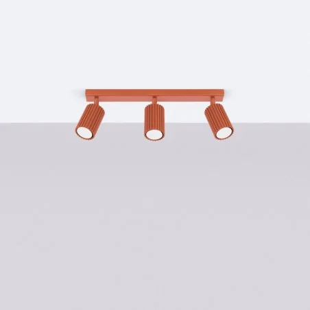 Lampy-sufitowe - plafon karbon 3l ochra czerwona sollux sl.1638 