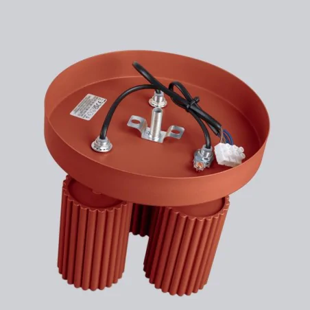 Lampy-sufitowe - plafon karbon 3p ochra czerwona sollux sl.1639 