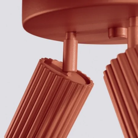 Lampy-sufitowe - plafon karbon 3p ochra czerwona sollux sl.1639 