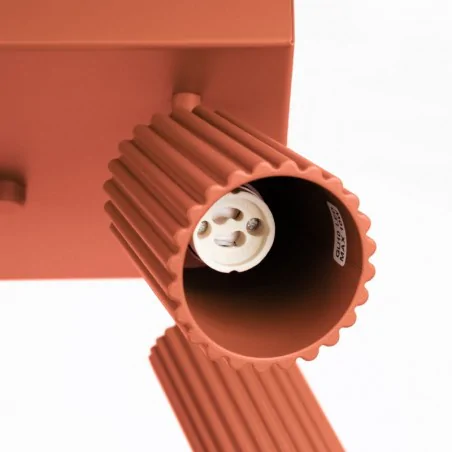 Lampy-sufitowe - plafon karbon 4 ochra czerwona sollux sl.1640 