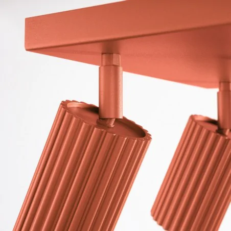 Lampy-sufitowe - plafon karbon 4 ochra czerwona sollux sl.1640 