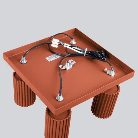 Lampy-sufitowe - plafon karbon 4 ochra czerwona sollux sl.1640 