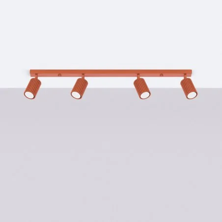 Lampy-sufitowe - plafon karbon 4l ochra czerwona sollux sl.1641 