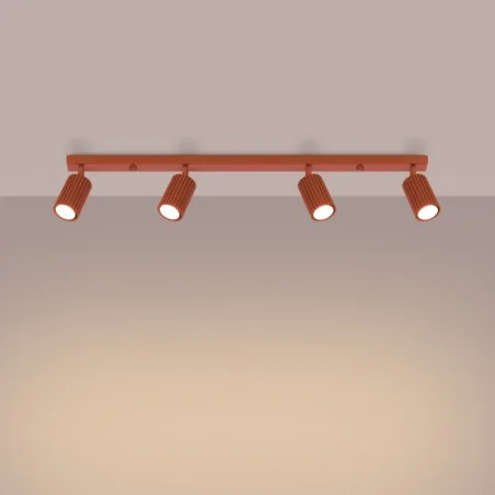 Lampy-sufitowe - plafon karbon 4l ochra czerwona sollux sl.1641 