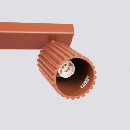 Lampy-sufitowe - plafon karbon 6l ochra czerwona sollux sl.1642 