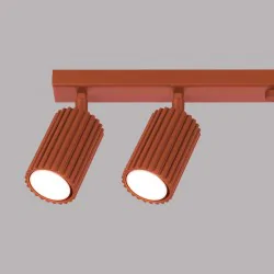 Lampy-sufitowe - plafon karbon 6l ochra czerwona sollux sl.1642 