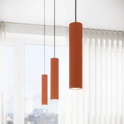 Lampy-sufitowe - plafon karbon 6l ochra czerwona sollux sl.1642 